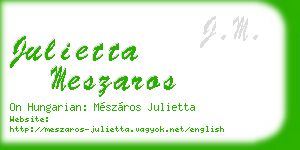 julietta meszaros business card